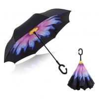 Зонт обратного сложения (зонт наоборот) Голубой цветок