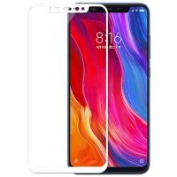 Защитное стекло с рамкой для Xiaomi Mi 8 (белый)