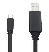 Кабель JOYROOM, USB - microUSB, 1м, LED SCREEN, Черный JR-ZS200m Black