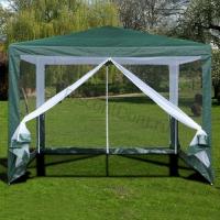 Садовый тент шатер с москитной сеткой-3x3m, полиэстер, зеленый