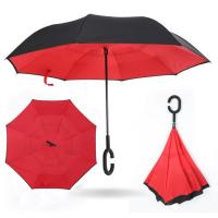 Зонт обратного сложения (зонт наоборот) Красный