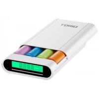 Внешний аккумулятор Power Bank + зарядное устройство 4x18650 TOMO M4 белый