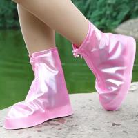 Защитные чехлы пончи для обуви от дождя и грязи с подошвой розовые размер XL