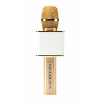 Беспроводной караоке микрофон с встроенным динамиком Magic Karaoke YS-10, золотой / белая колонка
