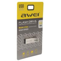 Флешка Awei 64 Gb USB Flash Drive, серебристый