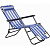 Кресло-шезлонг складной с подголовником, 153х60х79 см, бело-голубой