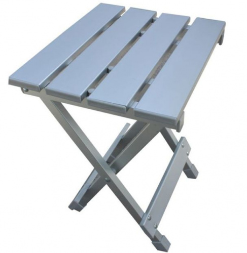 Складной туристический стол для пикника + 4 стула (120х60х55-70 см) серебристый