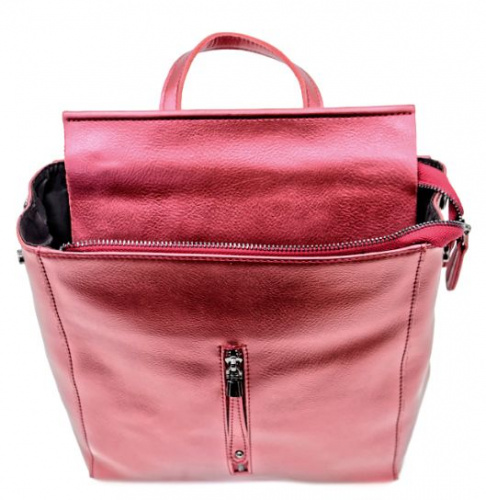 Женская кожаная сумка-рюкзак 2334-A Pearlite red