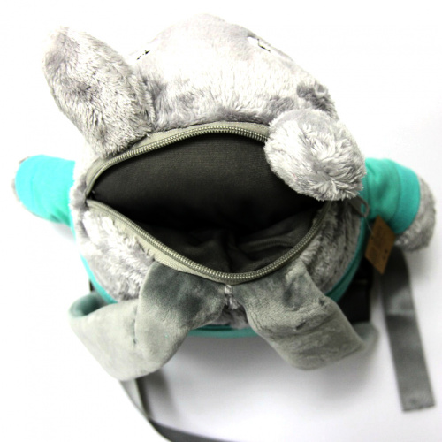 Детский рюкзачок в форме игрушки Мышка (Серый/голубой)