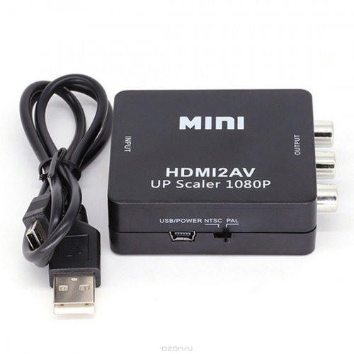 Конвертор-переходник из HDMI в AV (HDMI2AV), черный