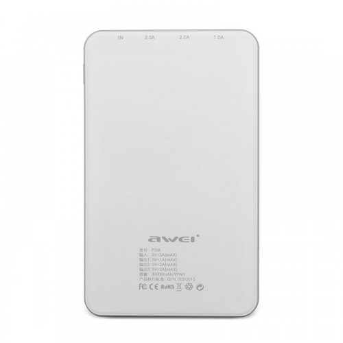 Аккумулятор Awei P56K 30000 mAh, White