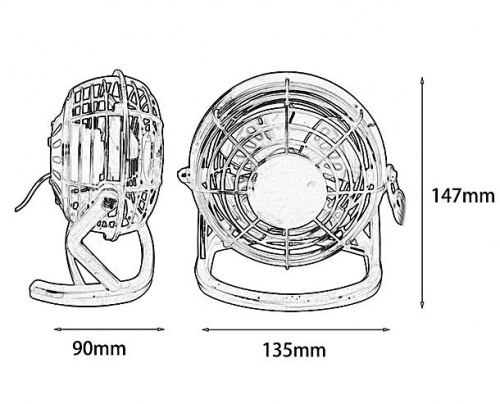 Настольный портативный USB-вентилятор Mini Size USB Fan, синий