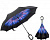 Зонт обратного сложения (зонт наоборот) Синий цветок