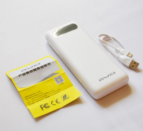 Аккумулятор внешний Awei P70K 20000 mAh, белый