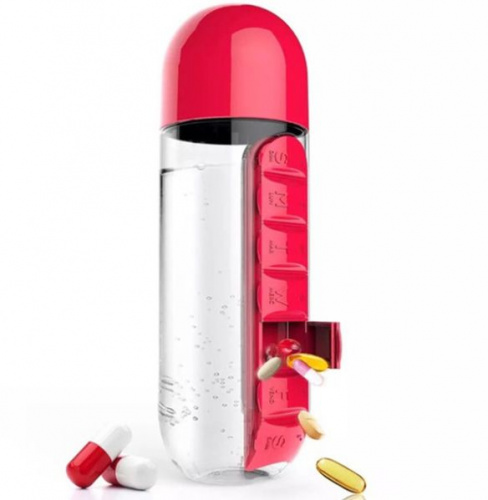 Бутылка для воды IN STYLE PILL ORGANIZER BOTTLE, красная