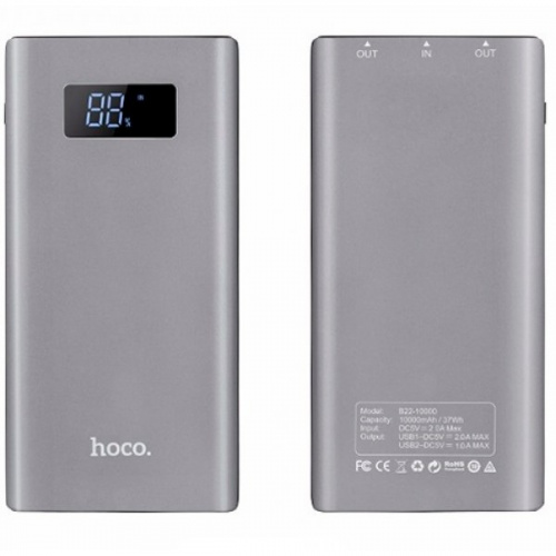 Аккумулятор внешний HOCO B22 10000 mAh, серый