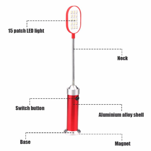 Фонарь магнитный с гибкой головкой MX-8015-15 LED синий