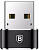 Переходник Baseus USB Male To Type-C Female Adapter Converter Black (CAAOTG-01)