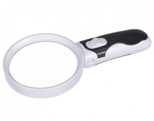 Лупа ручная круглая 5x-90мм с подсветкой (2 LED) Magnifier 77390B