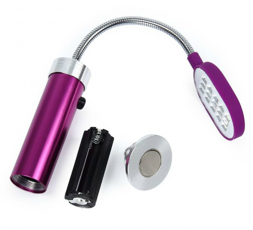 Фонарь магнитный с гибкой головкой MX-8015-15 LED фиолетовый