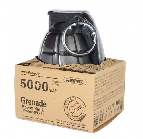 Аккумулятор внешний Remax Grenade RPL-28  5000mAh, черный