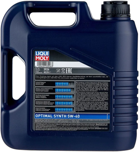 Синтетическое моторное масло LIQUI MOLY Optimal Synth 5W-40, 4 л