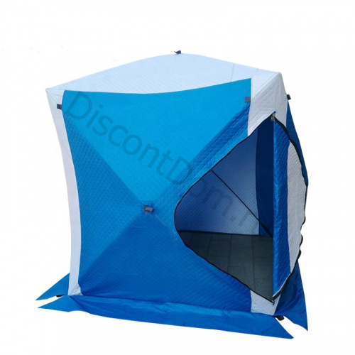 Палатка для зимней рыбалки Куб с утеплителем 2,2x2,2x2,35 м, синий