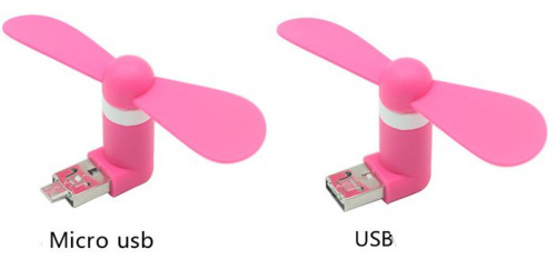 Мини вентилятор для телефона USB/microUSB, черный