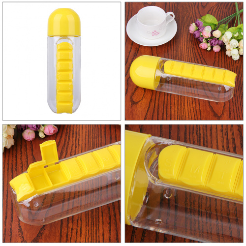 Бутылка для воды IN STYLE PILL ORGANIZER BOTTLE, желтая