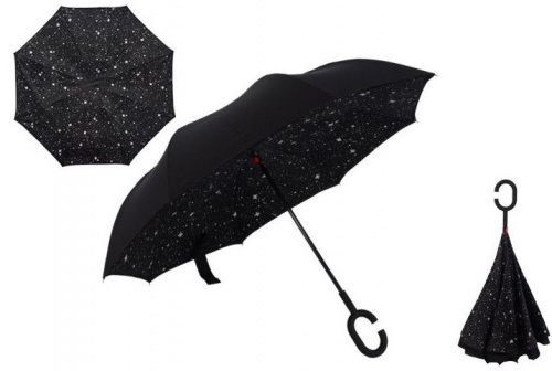 Зонт обратного сложения (зонт наоборот) Звездная ночь