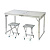 Складной туристический стол для пикника + 2 стула (120х60х55-70 см) серый