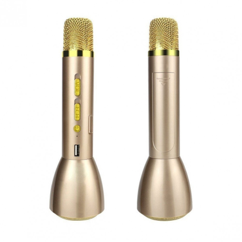 Беспроводной караоке микрофон со встроенной колонкой Magic Karaoke KTV-K088, золотой