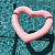 Надувной круг Сердце 120 см розовый