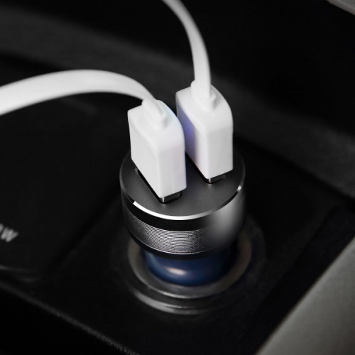 Автомобильное зарядное устройство Rock Sitor Plus Car Charger 2 USB 2.4А синий
