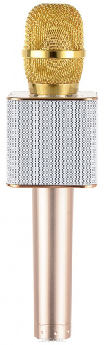 Беспроводной микрофон-караоке с встроенным динамиком Tuxun Q9 золотой