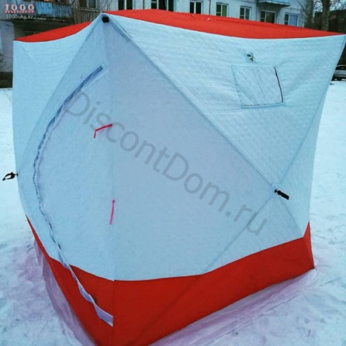Палатка для зимней рыбалки с утеплителем Куб 1,8x1,8x2,05 м, оранжевый