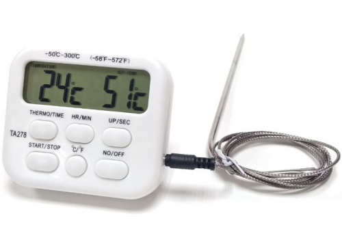 Электронный термометр щуп с таймером TA-278, белый