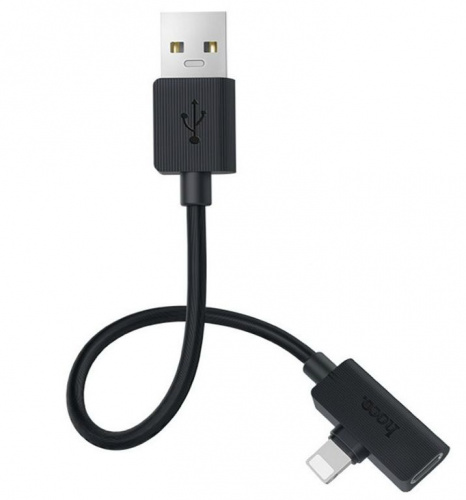 Адаптер-переходник HOCO LS9 USB A to Lightning (15 см) черный