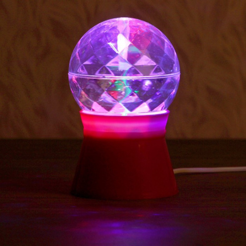 Светодиодная настольная диско-лампа LED Full color rotating lamp, красная