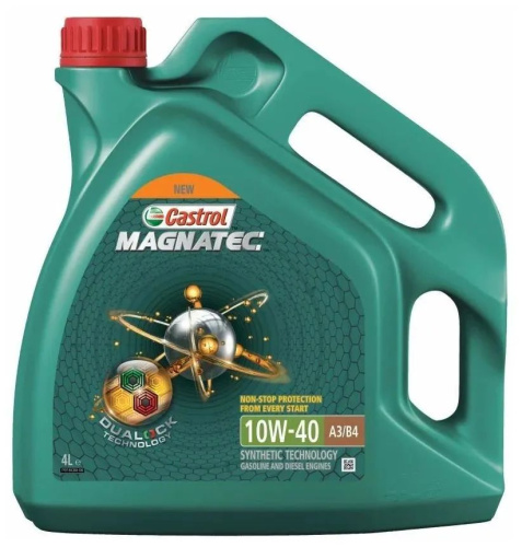 Полусинтетическое моторное масло Castrol Magnatec 10W-40 А3/В4 DUALOCK, 4 л