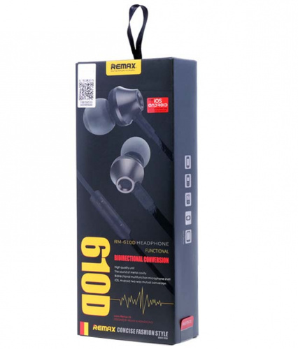 Наушники с микрофоном Remax RM-610D, черные