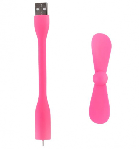 Мини вентилятор для компьютера USB, розовый