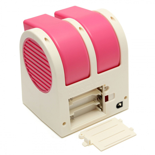 Настольный мини кондиционер-вентилятор MINI FAN HB-168 с USB, темно-розовый