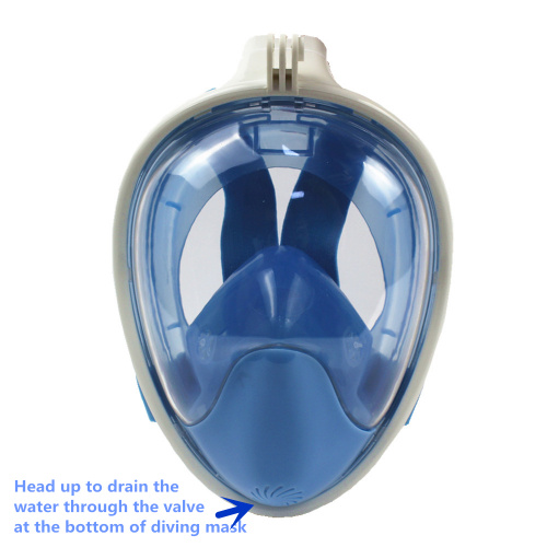 Полнолицевая маска для снорклинга (взрослая) HALONGWIND, голубая