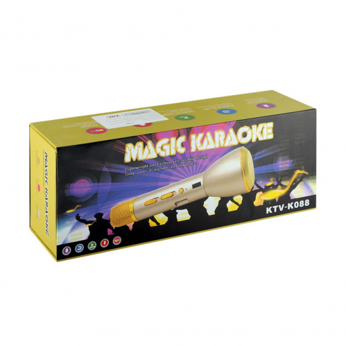 Беспроводной караоке микрофон со встроенной колонкой Magic Karaoke KTV-K088, золотой