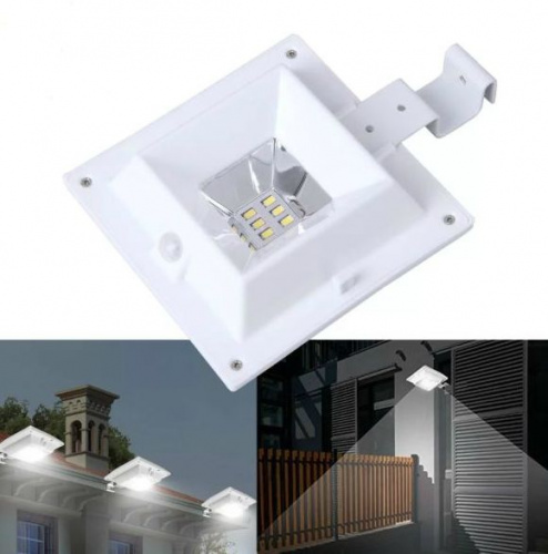 Фонарь светодиодный на солнечных батареях Gutter Sensor 6 LED, белый