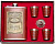 Подарочный набор JACK DANICES 250 мл 4 стопки и воронка (Красный)