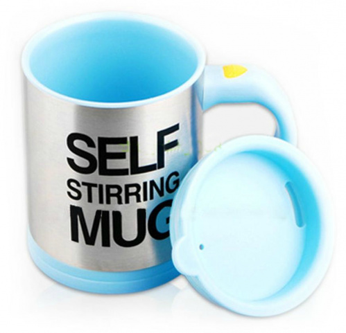 Кружка-мешалка термос Self Stirring Mug, 400 мл, голубая