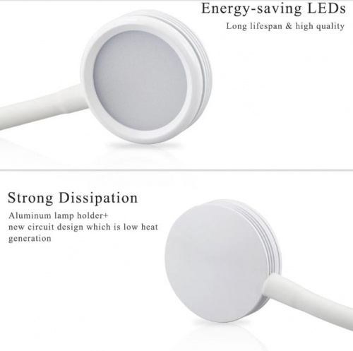 Настольная светодиодная лампа на прищепке LED Eye Protection Clamp Clip Light 3W USB, белая