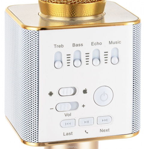 Беспроводной микрофон-караоке с встроенным динамиком Tuxun Q9 золотой